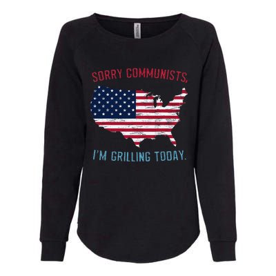 Retro Vintage Sorry Communists IM Grilling Today Bbq Womens California Wash Sweatshirt