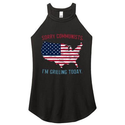 Retro Vintage Sorry Communists IM Grilling Today Bbq Women's Perfect Tri Rocker Tank