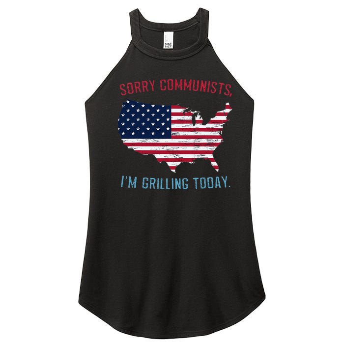 Retro Vintage Sorry Communists IM Grilling Today Bbq Women's Perfect Tri Rocker Tank