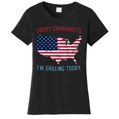 Retro Vintage Sorry Communists IM Grilling Today Bbq Women's T-Shirt