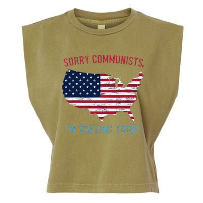 Retro Vintage Sorry Communists IM Grilling Today Bbq Garment-Dyed Women's Muscle Tee