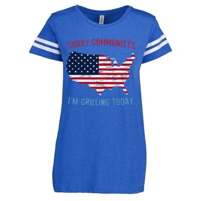 Retro Vintage Sorry Communists IM Grilling Today Bbq Enza Ladies Jersey Football T-Shirt