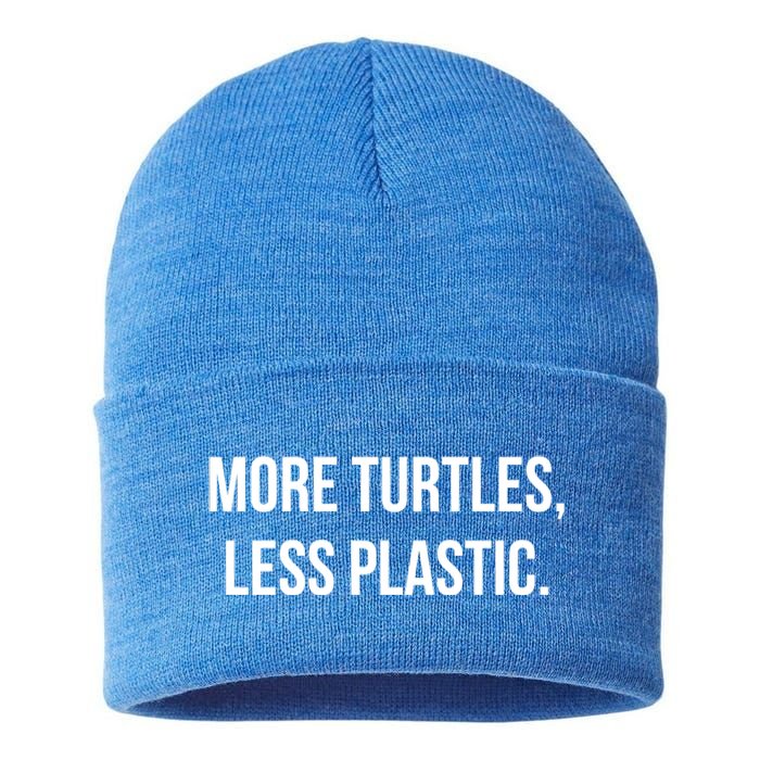 Retro Vintage Skip The Straw Save A Turtle Funny Sea Animal Meaningful Gift Sustainable Knit Beanie