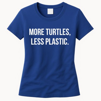 Retro Vintage Skip The Straw Save A Turtle Funny Sea Animal Meaningful Gift Womens T-Shirt