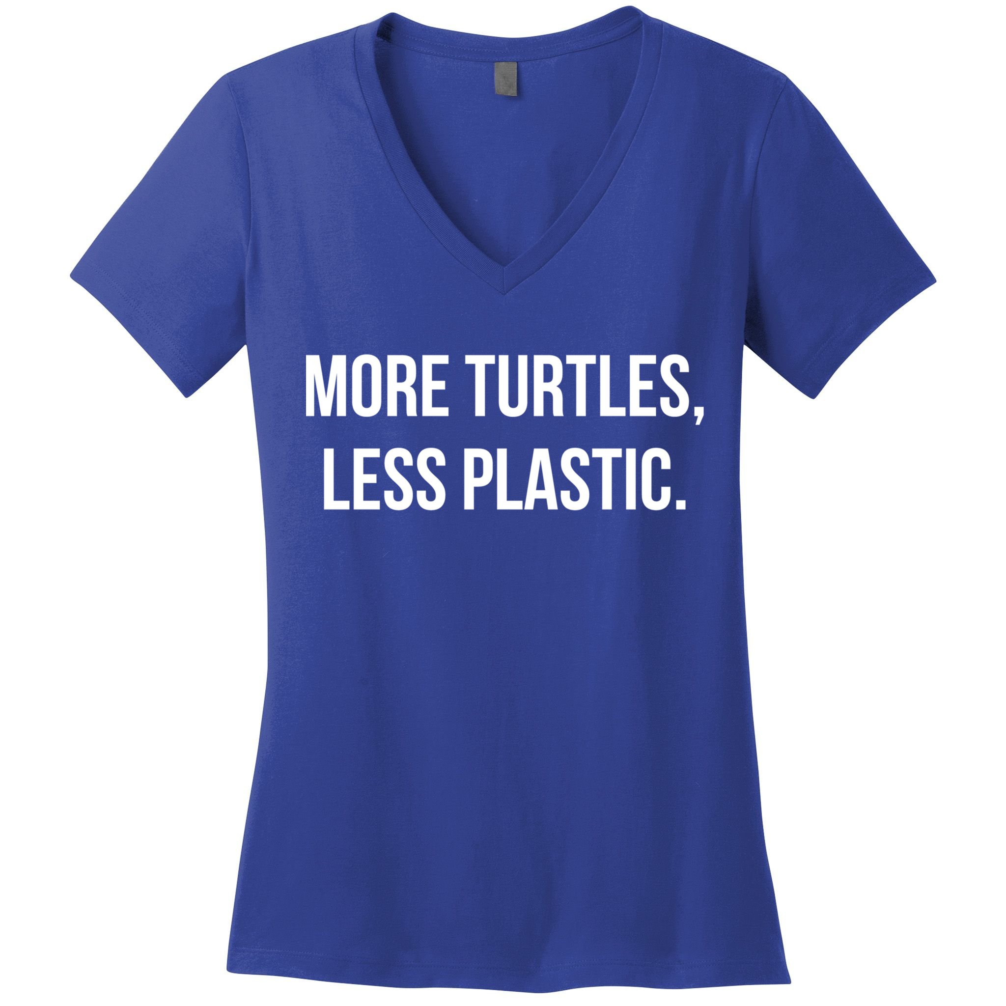 Retro Vintage Skip The Straw Save A Turtle Funny Sea Animal Meaningful Gift Women's V-Neck T-Shirt