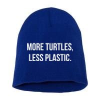 Retro Vintage Skip The Straw Save A Turtle Funny Sea Animal Meaningful Gift Short Acrylic Beanie