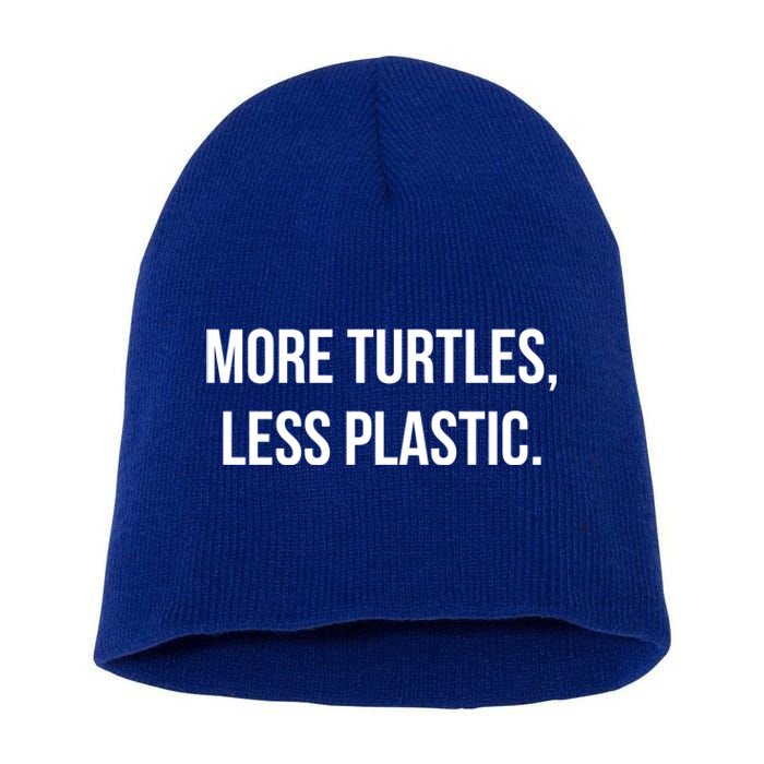 Retro Vintage Skip The Straw Save A Turtle Funny Sea Animal Meaningful Gift Short Acrylic Beanie