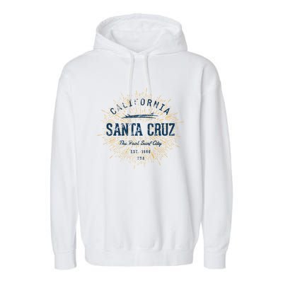 Retro Vintage Santa Cruz Gift Garment-Dyed Fleece Hoodie