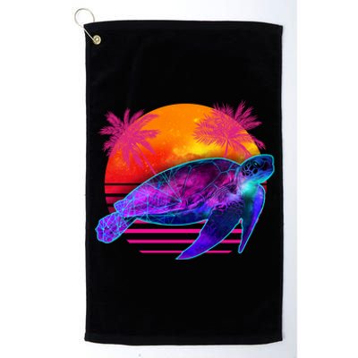 Retro Vintage Skip The Straw Save A Turtle Funny Sea Turtle Gift Platinum Collection Golf Towel