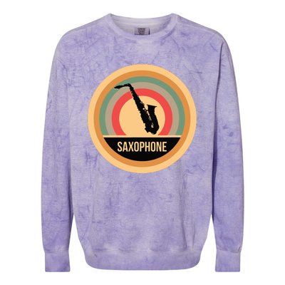 Retro Vintage Saxophone For Saxophonists Colorblast Crewneck Sweatshirt