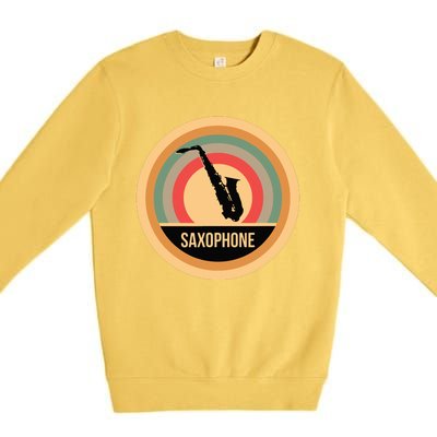 Retro Vintage Saxophone For Saxophonists Premium Crewneck Sweatshirt