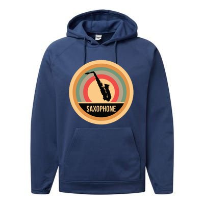 Retro Vintage Saxophone For Saxophonists Performance Fleece Hoodie