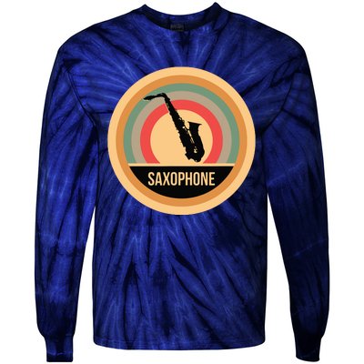 Retro Vintage Saxophone For Saxophonists Tie-Dye Long Sleeve Shirt