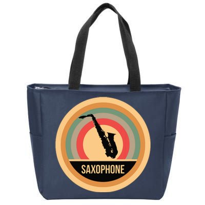 Retro Vintage Saxophone For Saxophonists Zip Tote Bag