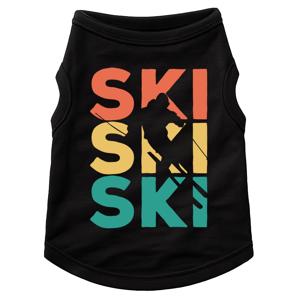 Retro Vintage Skiing Gift For Skiers Gift Doggie Tank