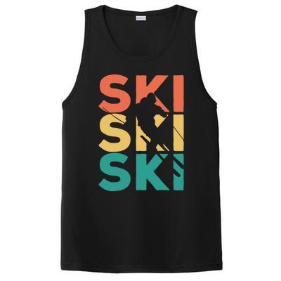 Retro Vintage Skiing Gift For Skiers Gift PosiCharge Competitor Tank