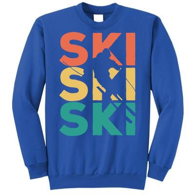 Retro Vintage Skiing Gift For Skiers Gift Sweatshirt