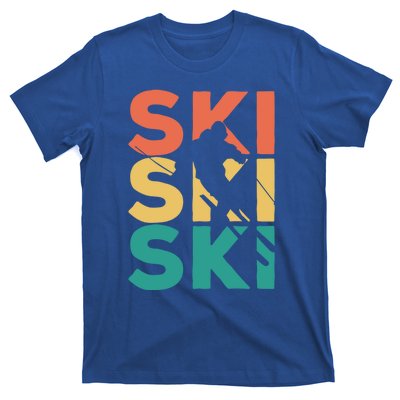 Retro Vintage Skiing Gift For Skiers Gift T-Shirt