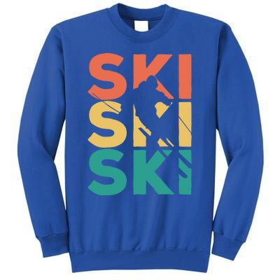 Retro Vintage Skiing Gift For Skiers Gift Tall Sweatshirt