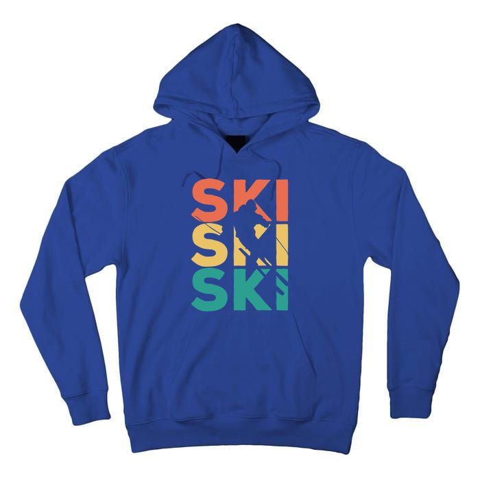 Retro Vintage Skiing Gift For Skiers Gift Tall Hoodie