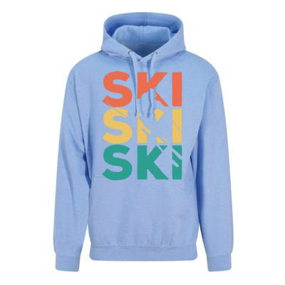 Retro Vintage Skiing Gift For Skiers Gift Unisex Surf Hoodie