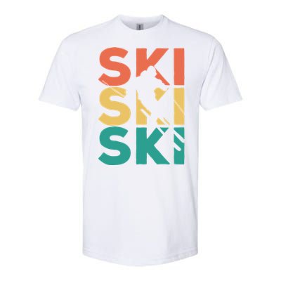 Retro Vintage Skiing Gift For Skiers Gift Softstyle CVC T-Shirt