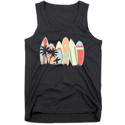 Retro Vintage Surfboard Surfing Surfboarder Wave Surfer Tank Top