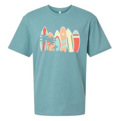 Retro Vintage Surfboard Surfing Surfboarder Wave Surfer Sueded Cloud Jersey T-Shirt