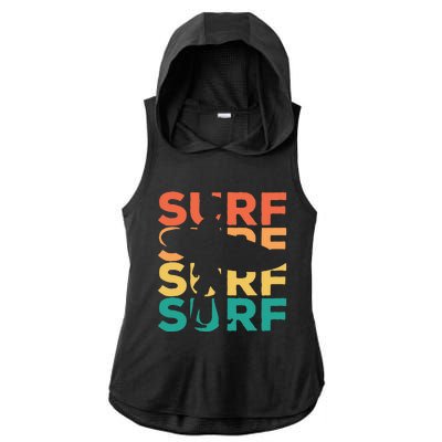 Retro Vintage Surfing Gift For Surfers Ladies PosiCharge Tri-Blend Wicking Draft Hoodie Tank