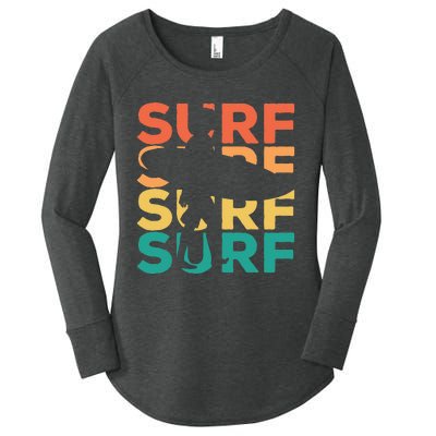 Retro Vintage Surfing Gift For Surfers Women's Perfect Tri Tunic Long Sleeve Shirt