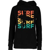 Retro Vintage Surfing Gift For Surfers Womens Funnel Neck Pullover Hood