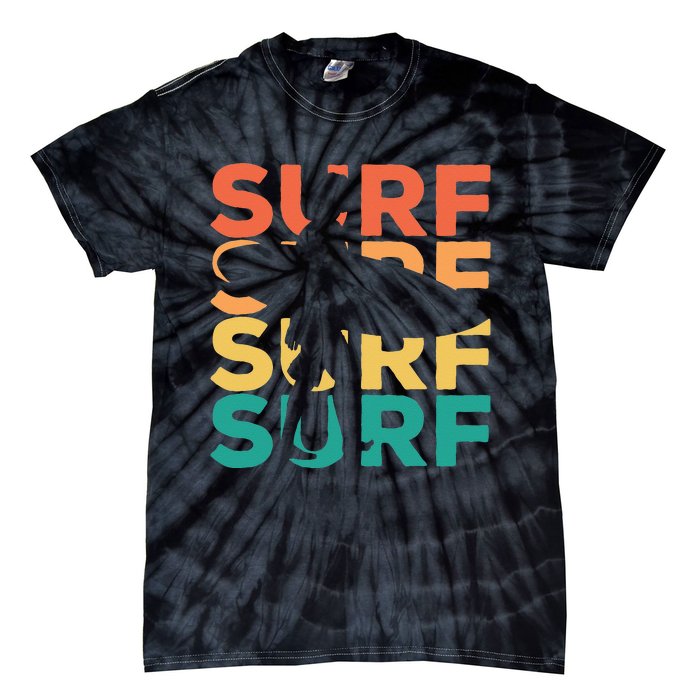 Retro Vintage Surfing Gift For Surfers Tie-Dye T-Shirt