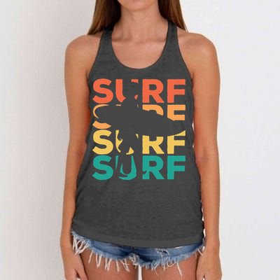 Retro Vintage Surfing Gift For Surfers Women's Knotted Racerback Tank