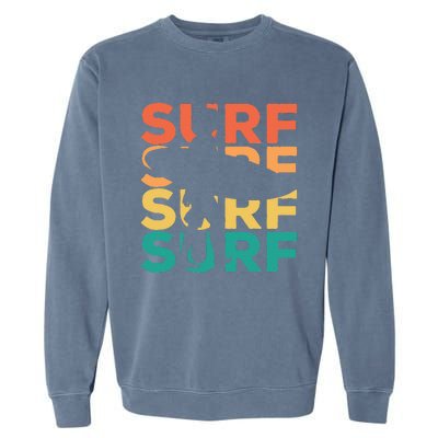 Retro Vintage Surfing Gift For Surfers Garment-Dyed Sweatshirt