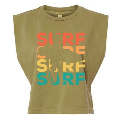 Retro Vintage Surfing Gift For Surfers Garment-Dyed Women's Muscle Tee