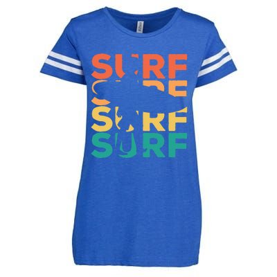 Retro Vintage Surfing Gift For Surfers Enza Ladies Jersey Football T-Shirt