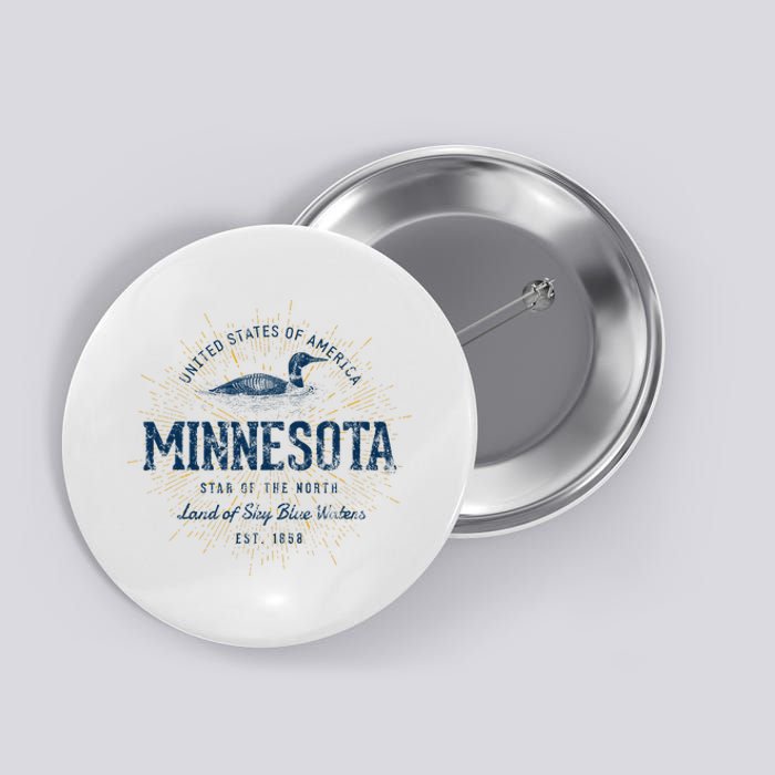 Retro Vintage State Of Minnesota Button