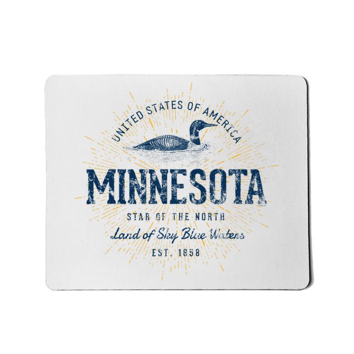 Retro Vintage State Of Minnesota Mousepad