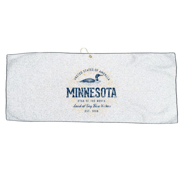 Retro Vintage State Of Minnesota Large Microfiber Waffle Golf Towel