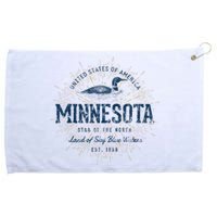 Retro Vintage State Of Minnesota Grommeted Golf Towel