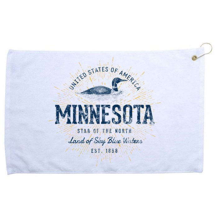 Retro Vintage State Of Minnesota Grommeted Golf Towel