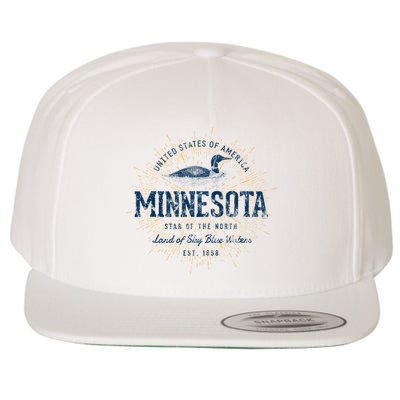 Retro Vintage State Of Minnesota Wool Snapback Cap
