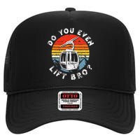 Retro Vintage Ski Do You Even Lift Bro High Crown Mesh Back Trucker Hat