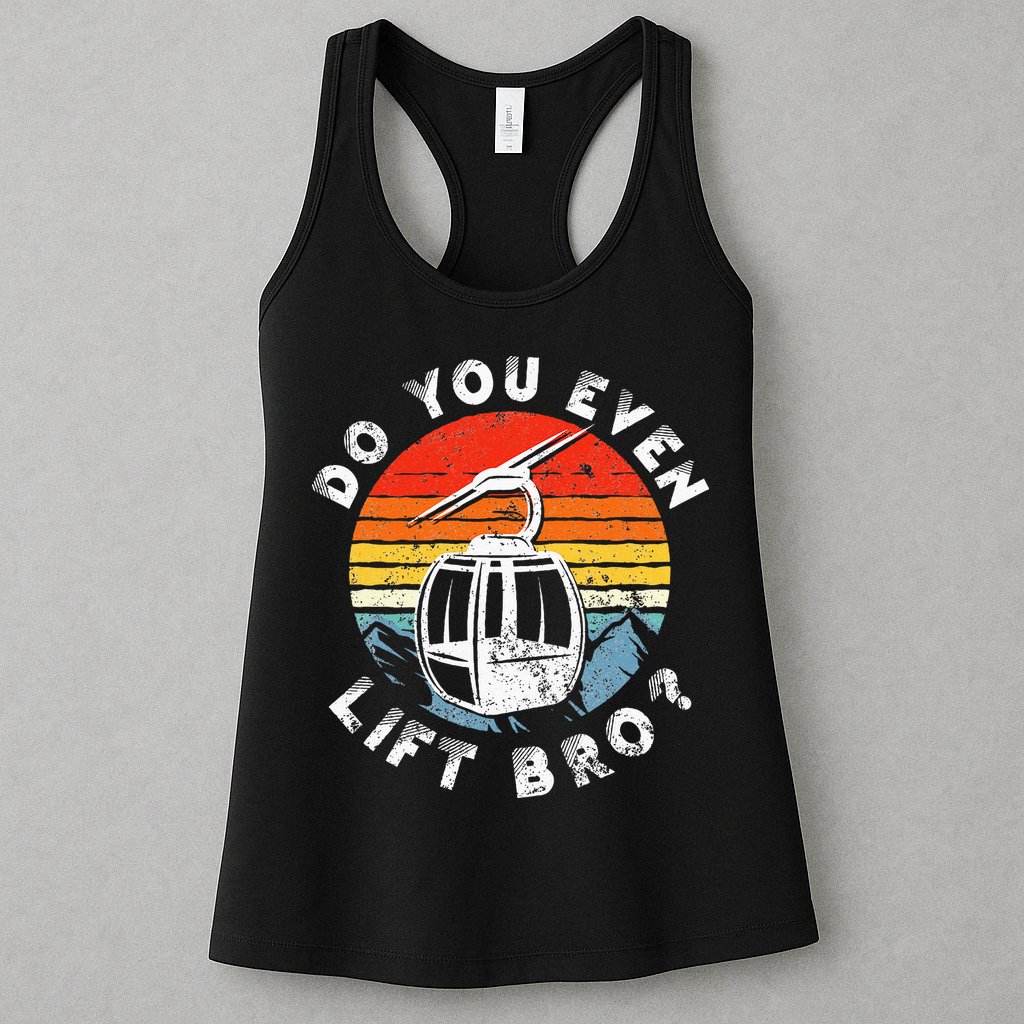Retro Vintage Ski Do You Even Lift Bro Womens Tank Top
