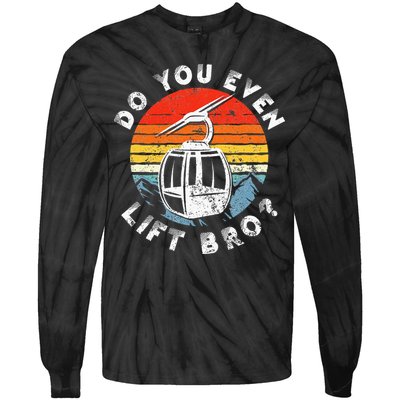 Retro Vintage Ski Do You Even Lift Bro Tie-Dye Long Sleeve Shirt
