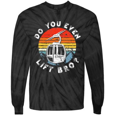 Retro Vintage Ski Do You Even Lift Bro Tie-Dye Long Sleeve Shirt