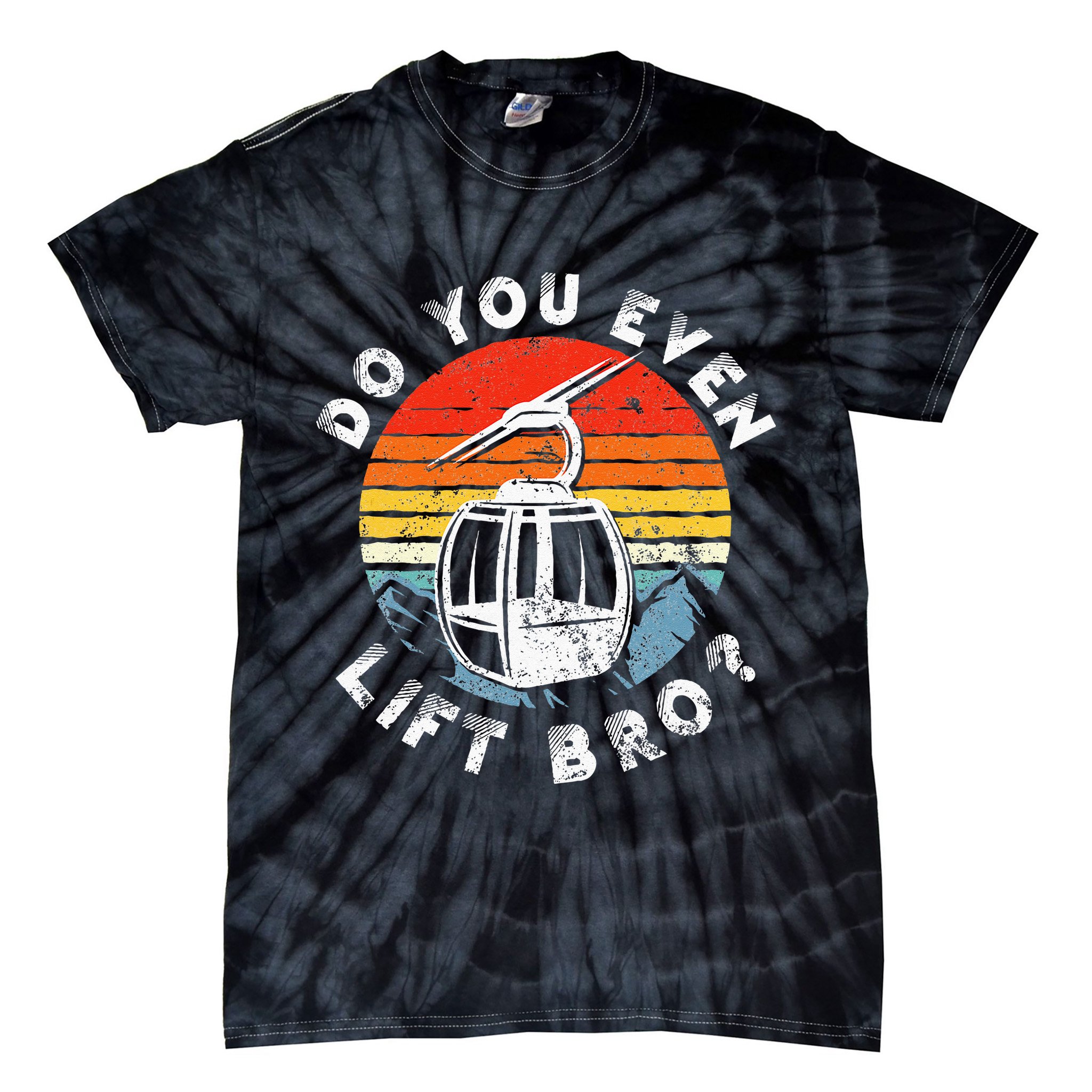 Retro Vintage Ski Do You Even Lift Bro Tie-Dye T-Shirt