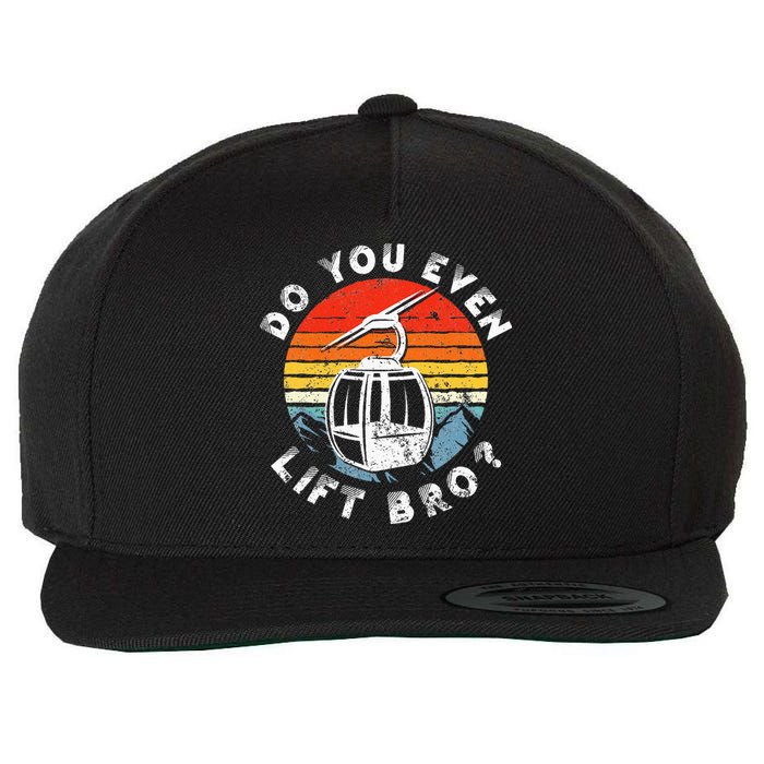 Retro Vintage Ski Do You Even Lift Bro Wool Snapback Cap