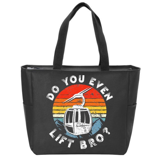 Retro Vintage Ski Do You Even Lift Bro Zip Tote Bag