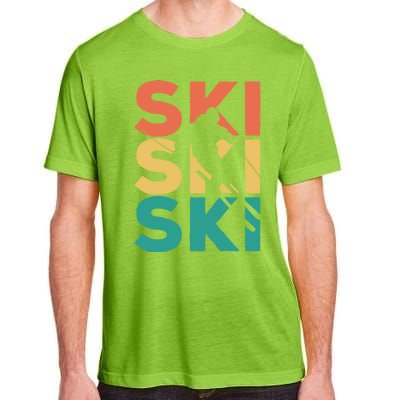 Retro Vintage Skiing Gift For Skiers Gift Adult ChromaSoft Performance T-Shirt